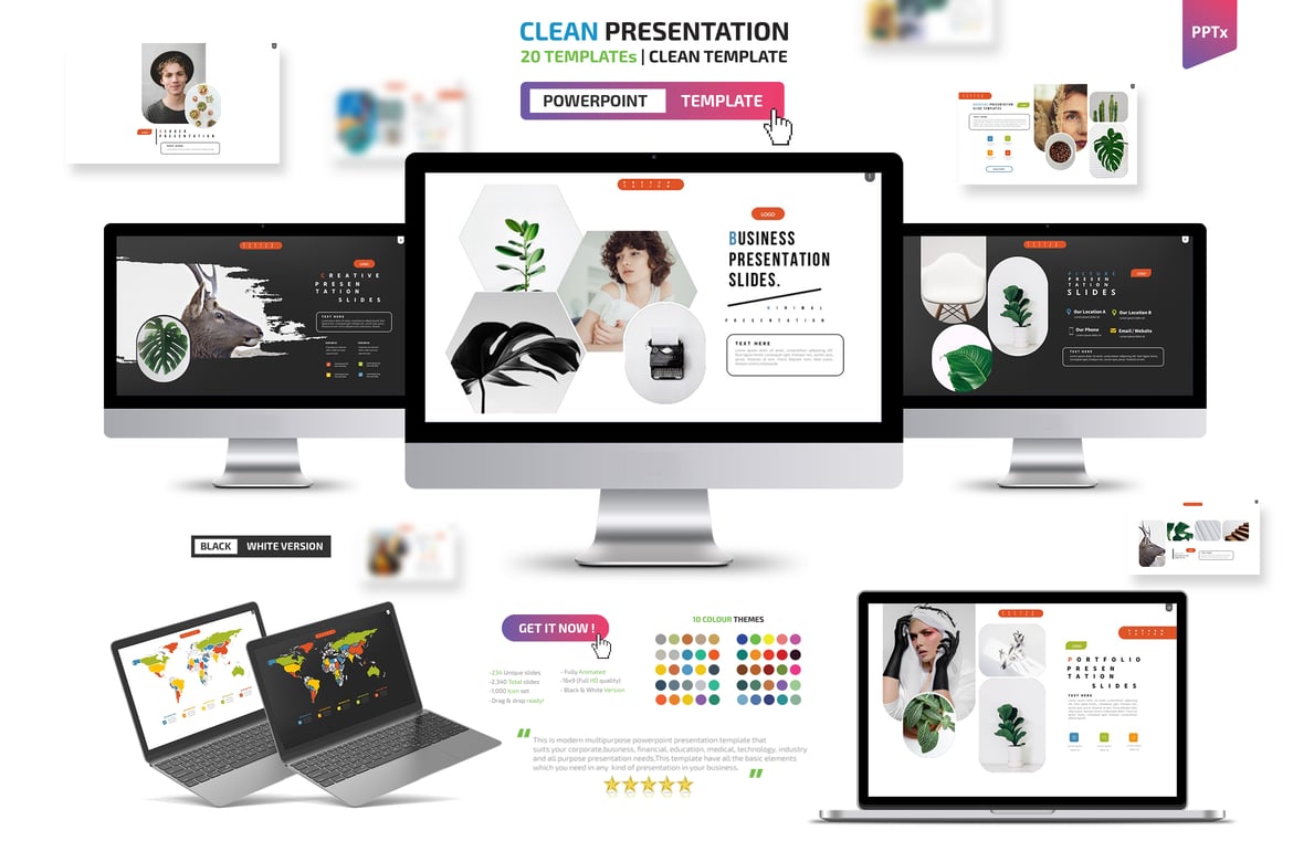 Template Presentasi PowerPoint Bersih dan Profesional