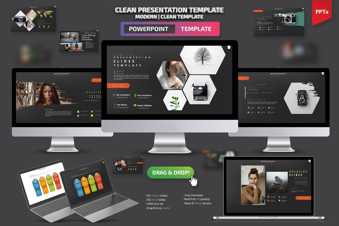 Template Powerpoint Presentasi Bersih dan Profesional