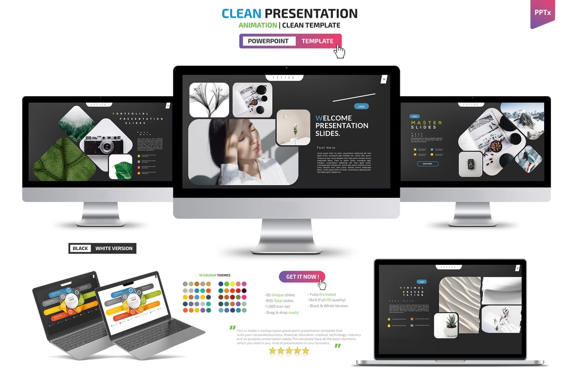 Template Powerpoint Presentasi Bersih dan Profesional