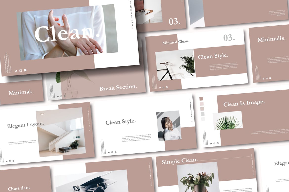 Template Presentasi PowerPoint CLEAN - Desain Minimalis dan Kreatif