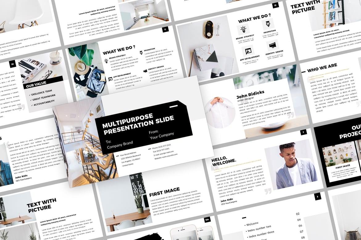 Template Powerpoint Serba Guna dengan Desain Modern dan Bersih