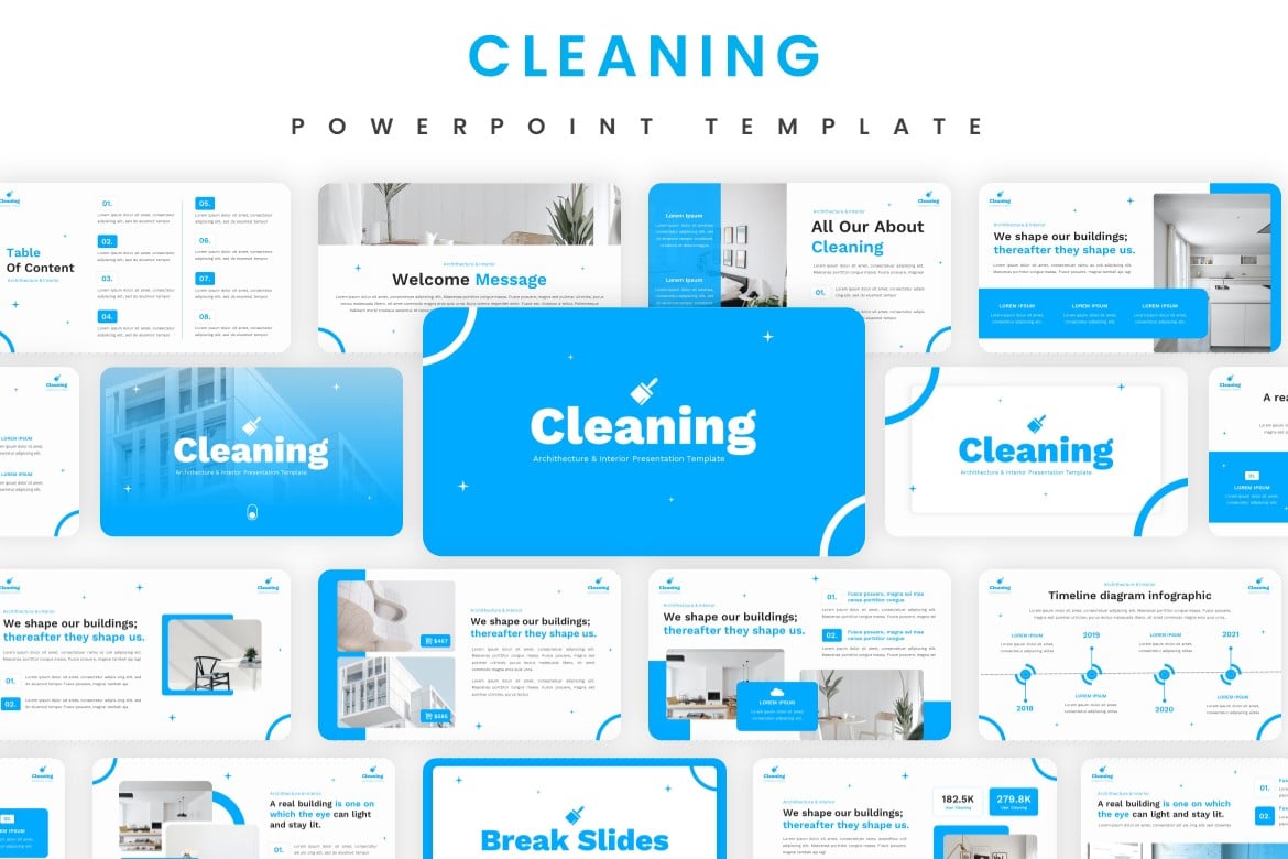Template Presentasi PowerPoint Desain Interior yang Modern dan Profesional