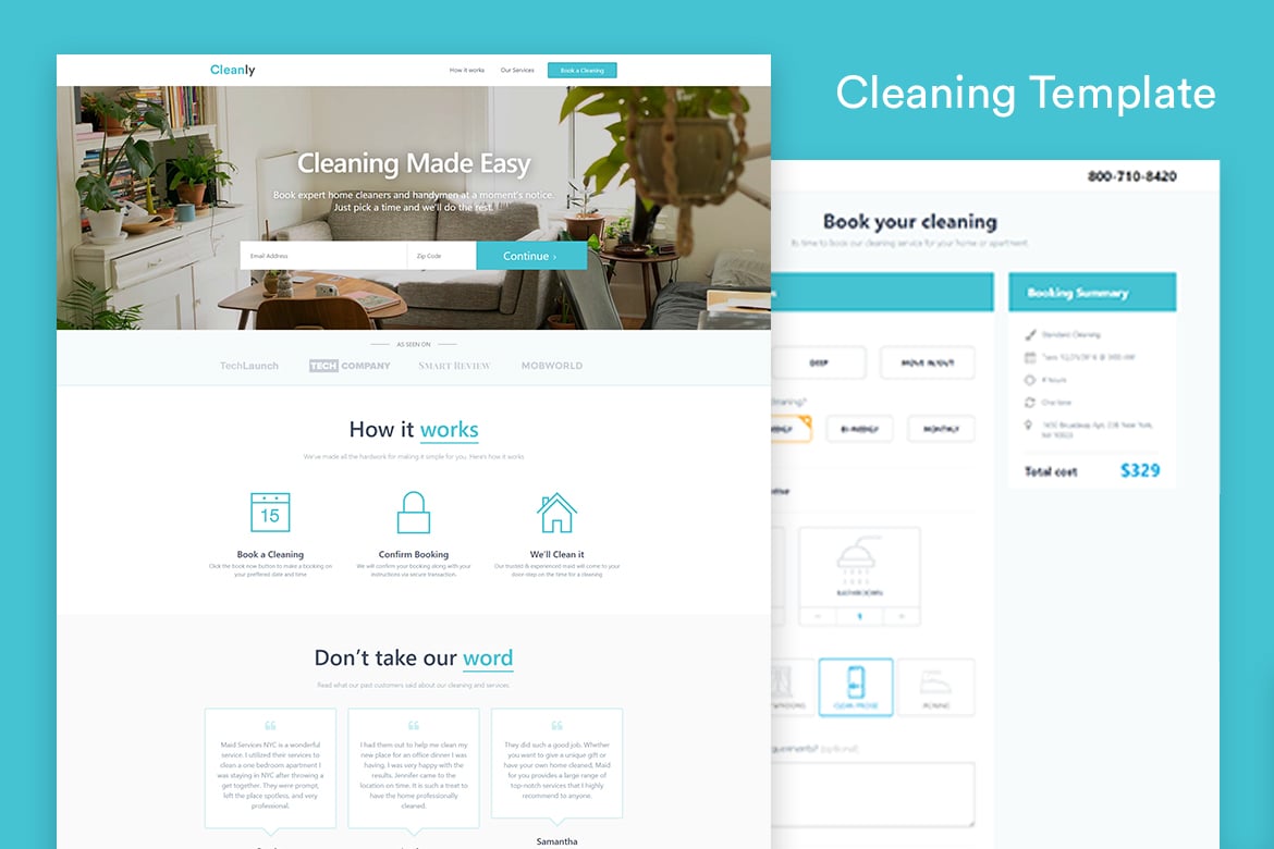 Template Website Landing Page Pembersihan - Cleanly