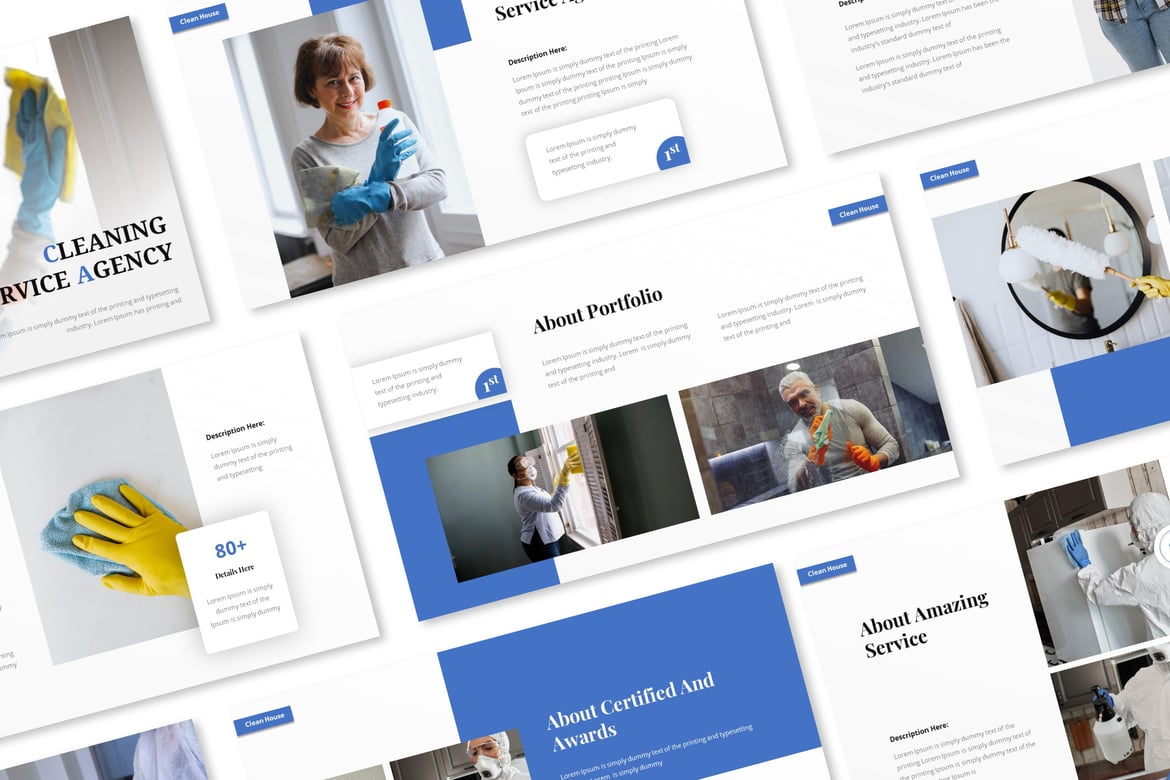Template Powerpoint untuk Layanan Kebersihan yang Profesional dan Menarik