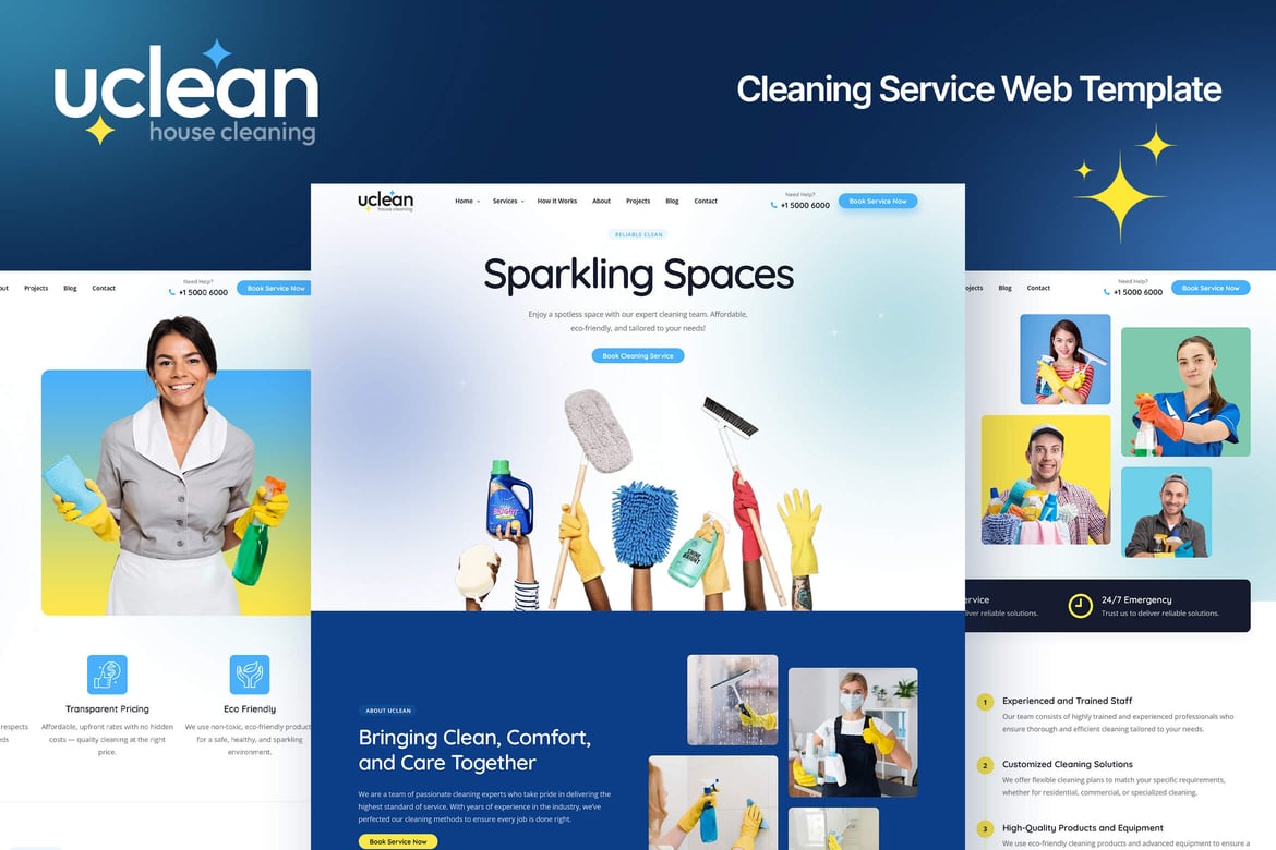 Template Website Layanan Kebersihan Uclean - Solusi Profesional Anda