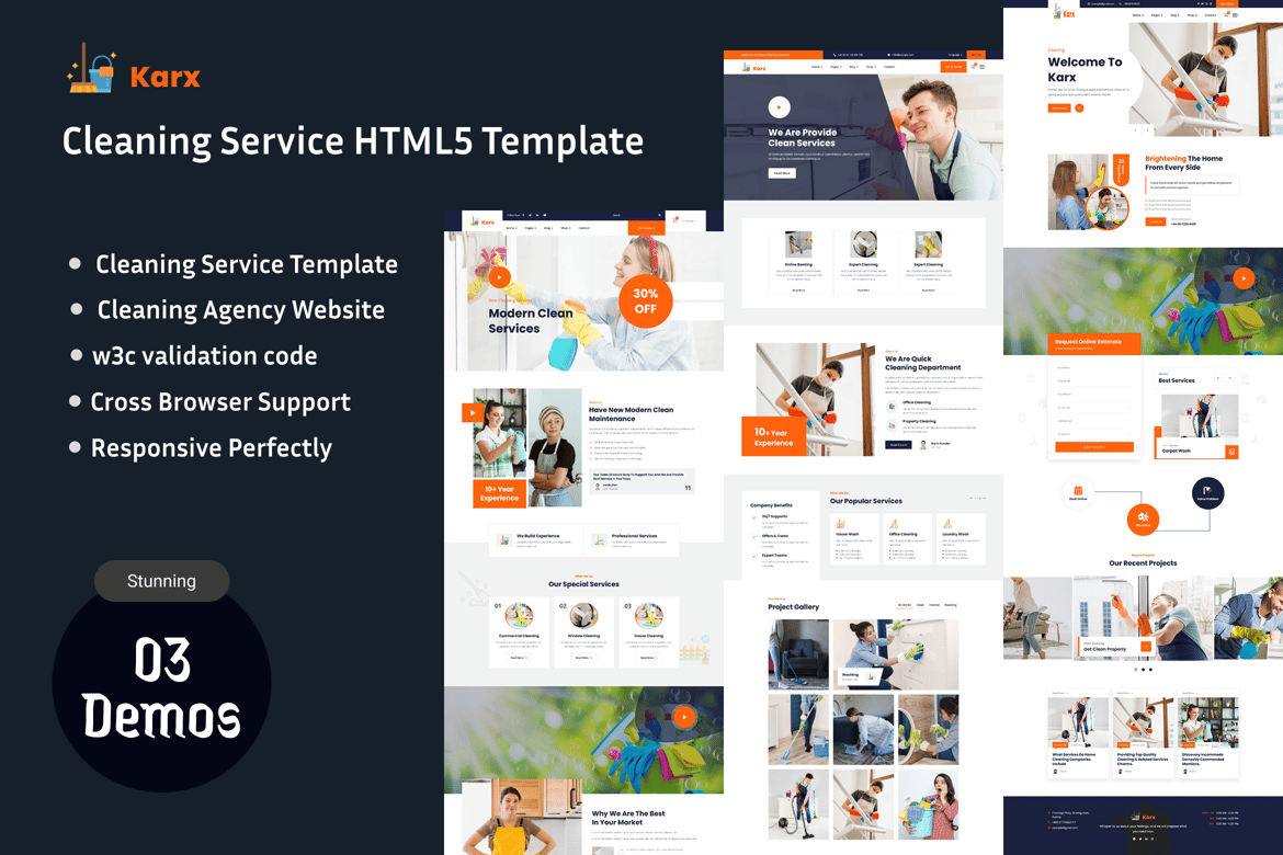 Template Website Layanan Kebersihan Karx - Solusi untuk Ruang Bersih Bersinar!