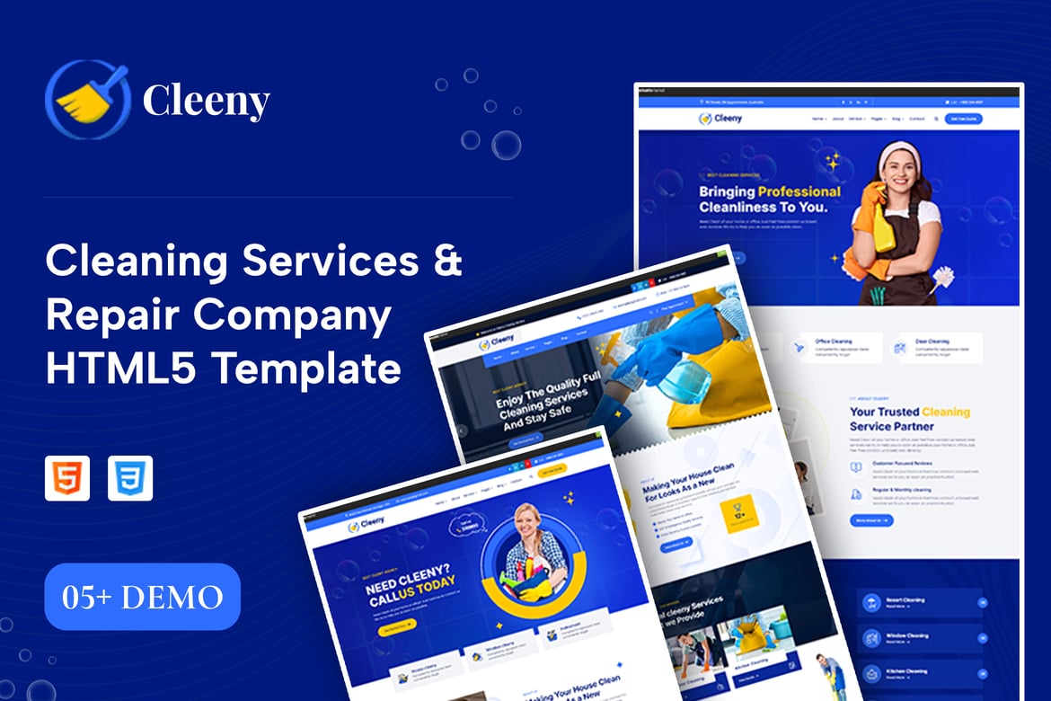 Template Website Modern untuk Layanan Kebersihan dan Perbaikan