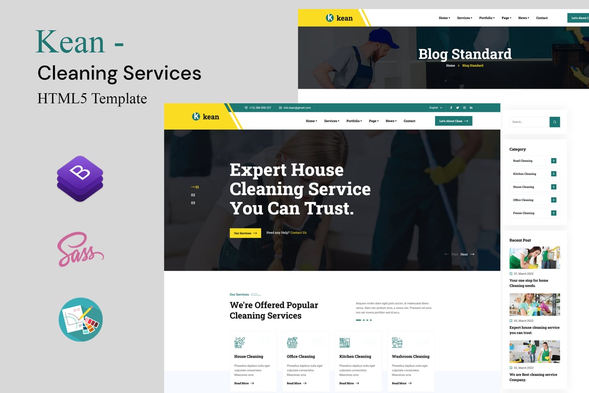 Template Website Layanan Kebersihan Modern dan Responsif