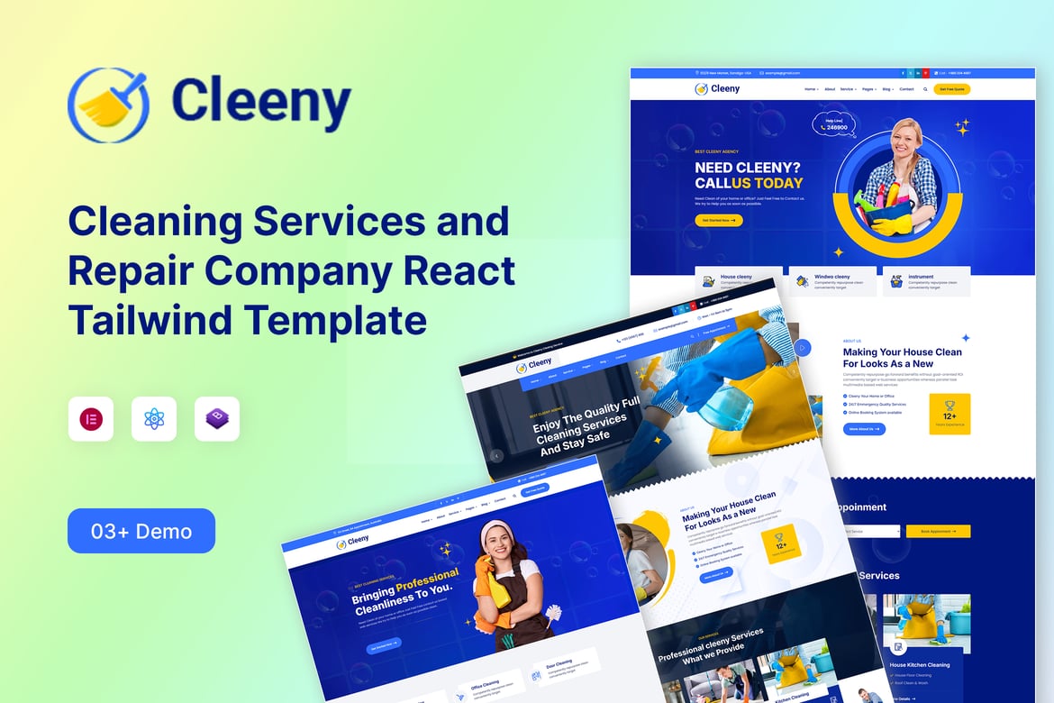 Template Web Modern untuk Layanan Kebersihan dan Perbaikan
