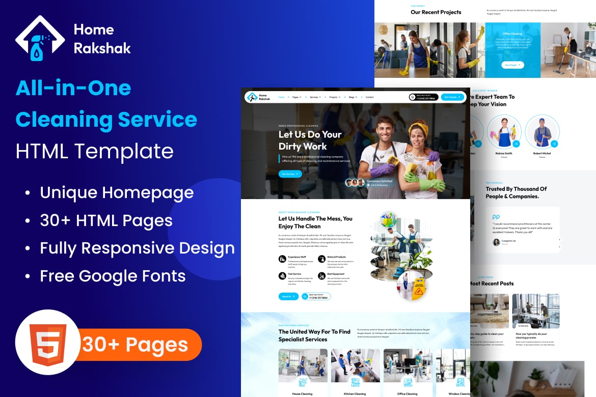 Template Website Layanan Kebersihan - Home Rakshak