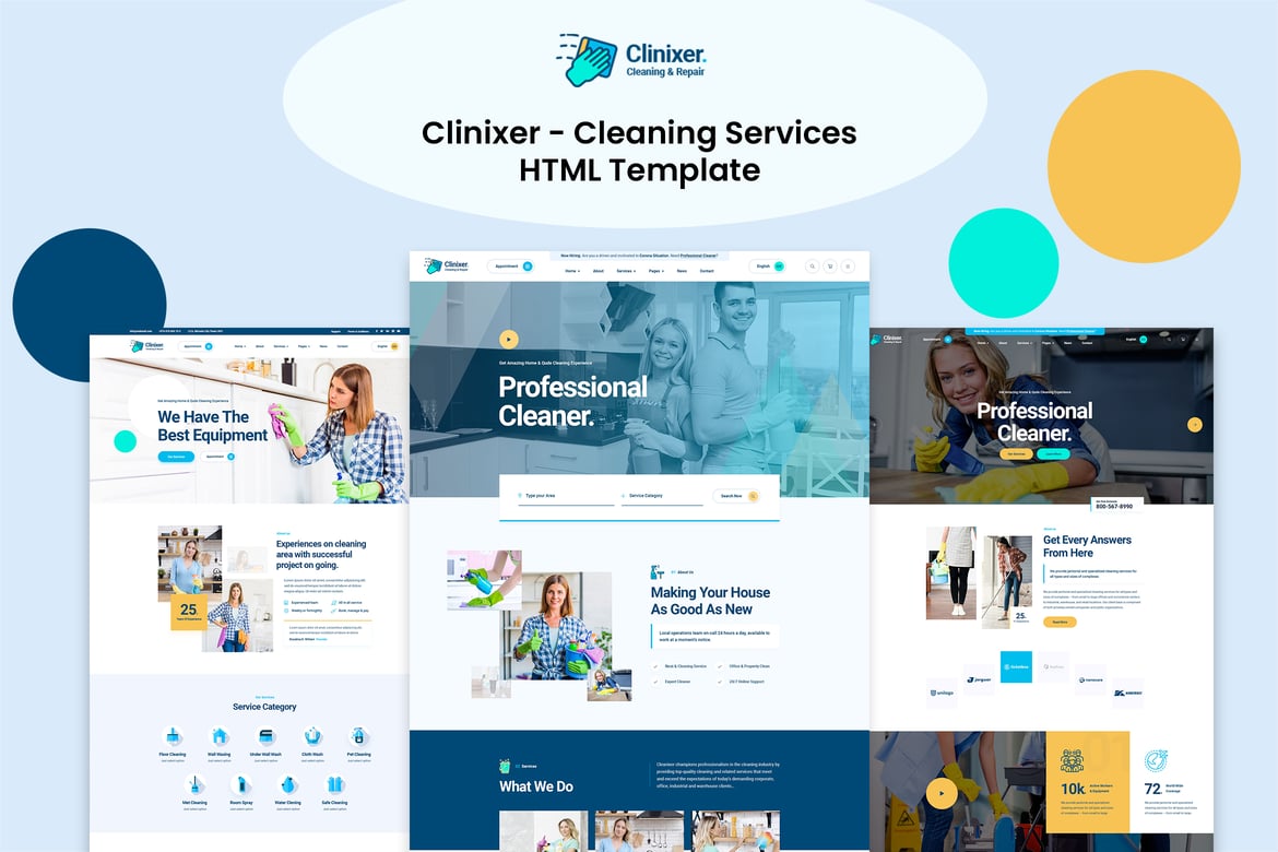 Cleanixer - Template Website Layanan Kebersihan yang Modern
