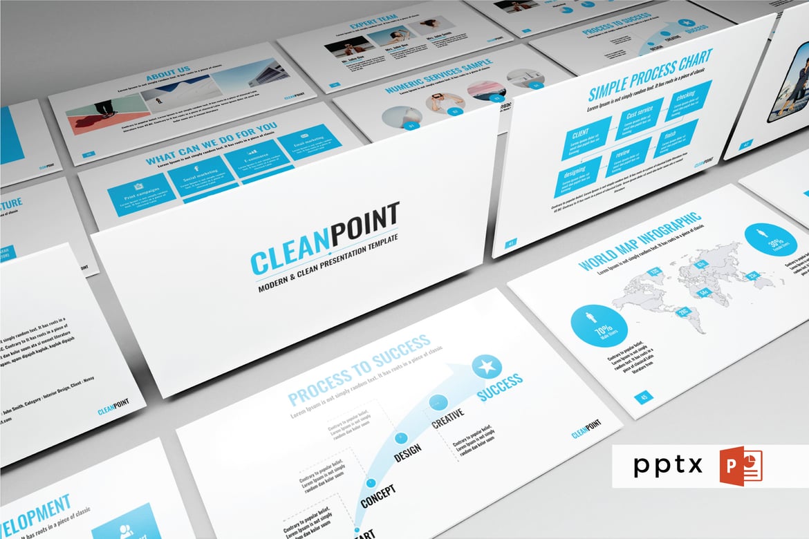 CLEANPOINT - Template PowerPoint Serbaguna V75 yang Modern dan Profesional