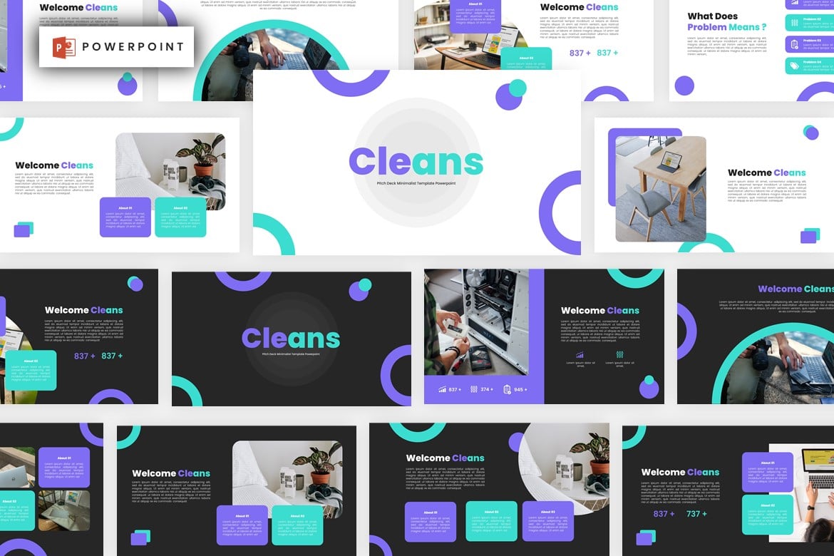 Template Presentasi Powerpoint Minimalis Cleans yang Elegan dan Profesional