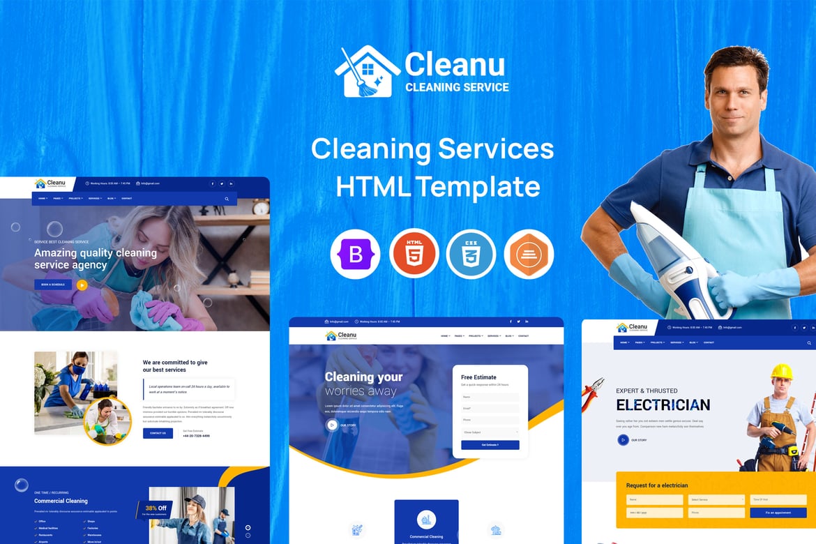 Cleanu - Template Website Layanan Kebersihan yang Modern dan Responsif