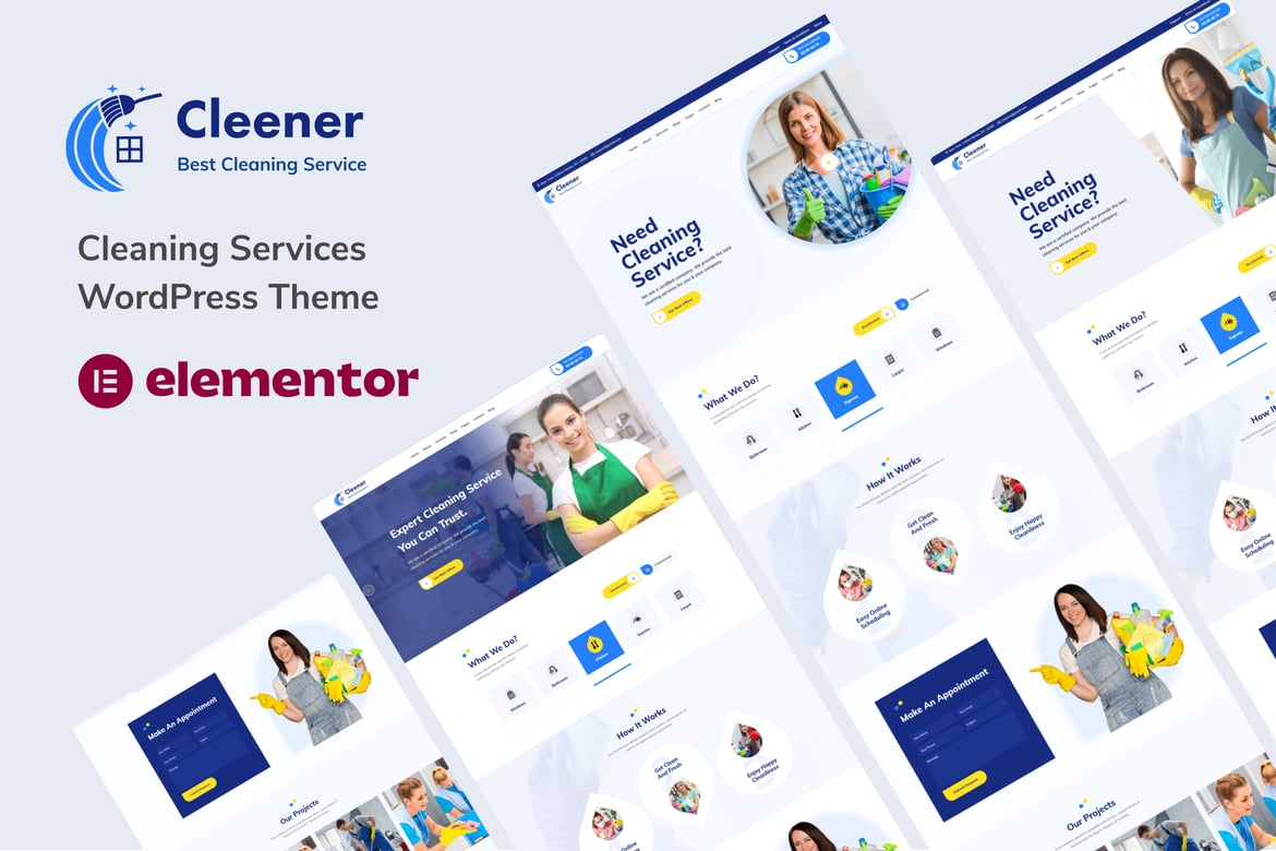 Cleener - Tema WordPress untuk Layanan Kebersihan yang Modern dan Elegan