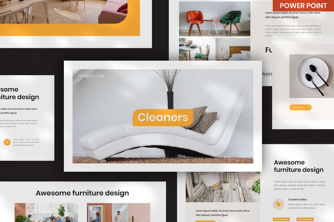 Template PowerPoint Serbaguna Cleeners untuk Presentasi Profesional