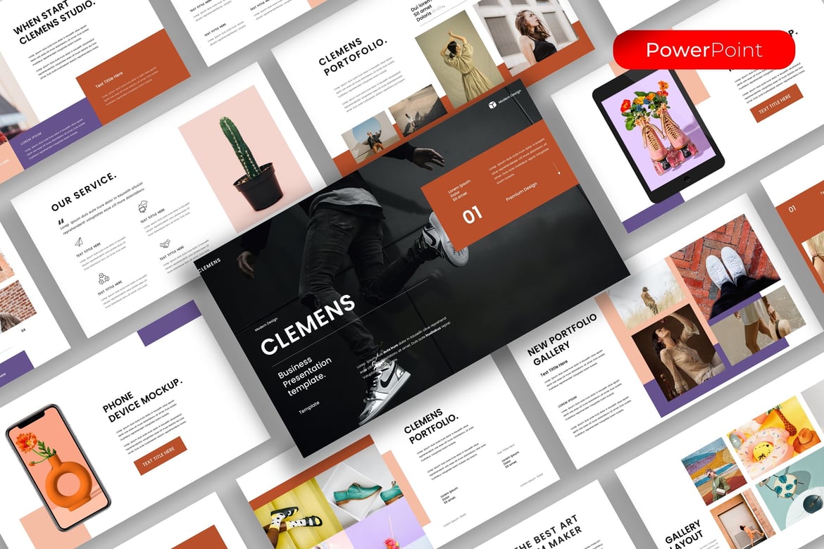Template PowerPoint Bisnis Clemens yang Menarik dan Profesional