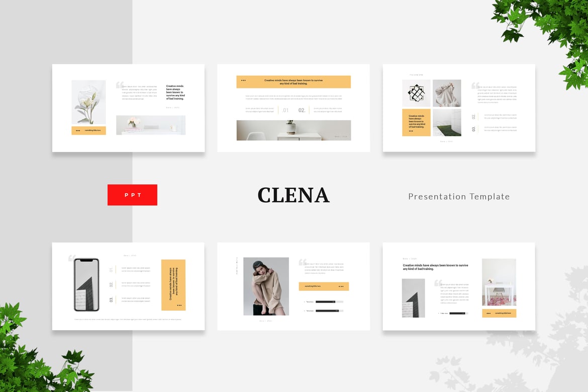 Clena - Template Presentasi PowerPoint Minimalis yang Elegan