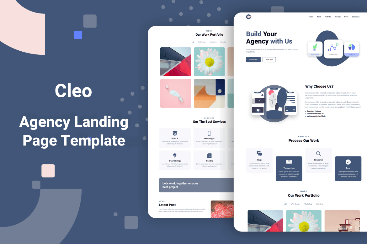 Cleo - Template Website Landing Page untuk Agensi yang Kreatif dan Modern