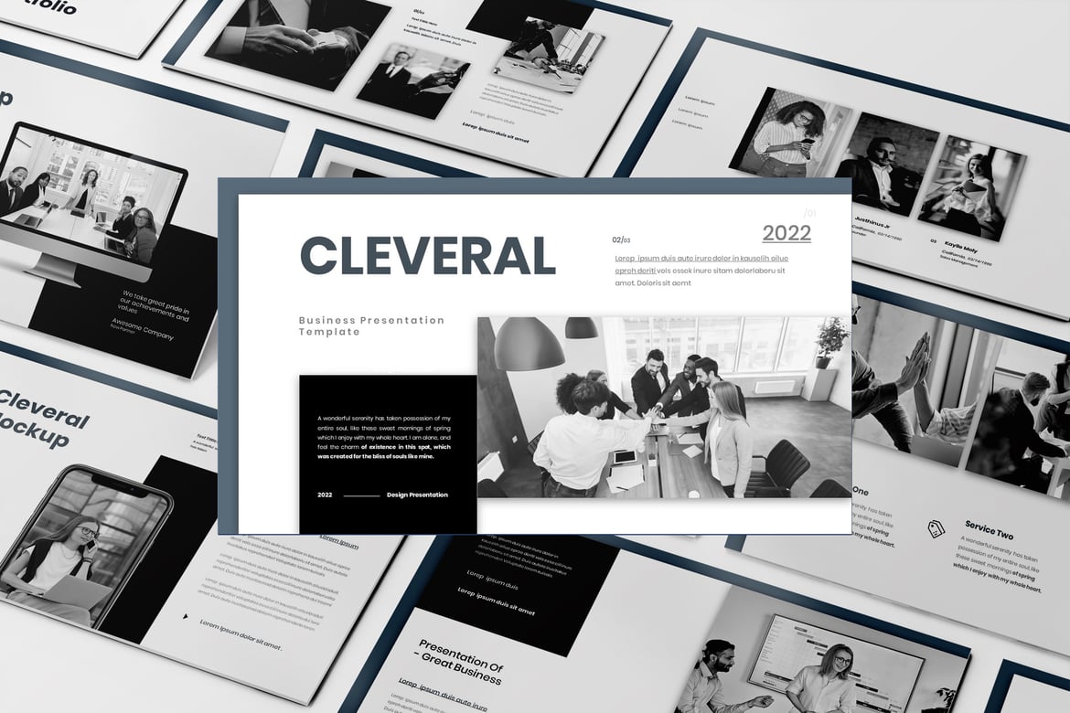 Template PowerPoint Presentasi Bisnis Cleveral yang Menarik dan Profesional