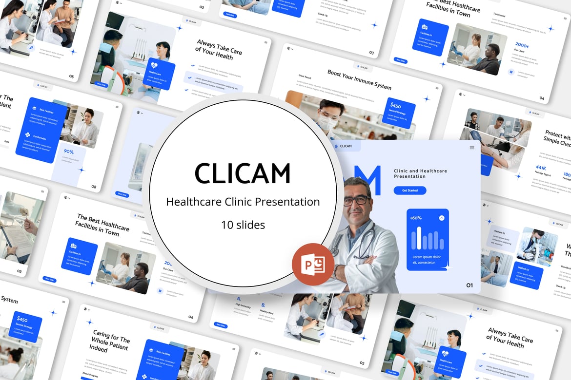 Clicam - Template Powerpoint Klinik Kesehatan yang Menarik