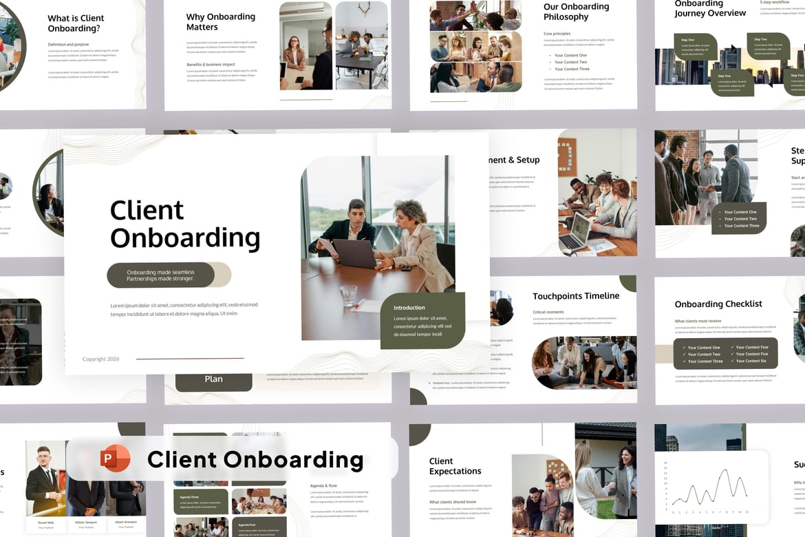 Template Presentasi PowerPoint Onboarding Klien yang Profesional