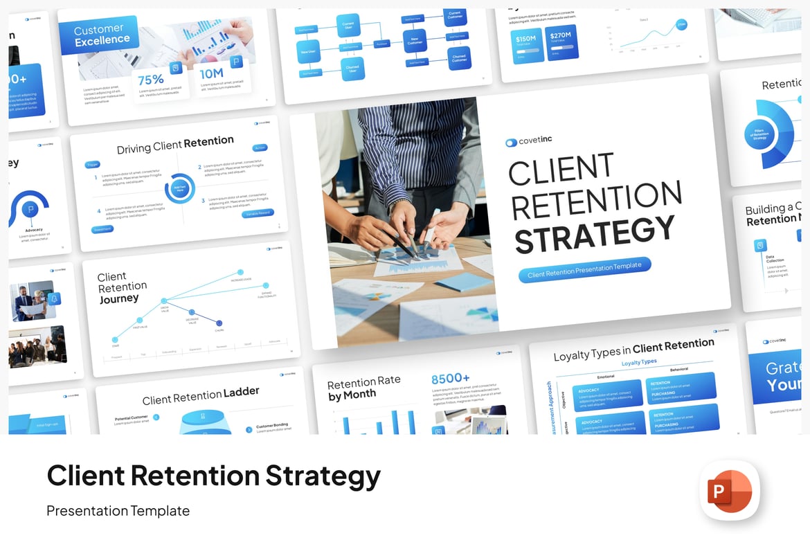 Template PowerPoint Strategi Retensi Klien yang Kreatif