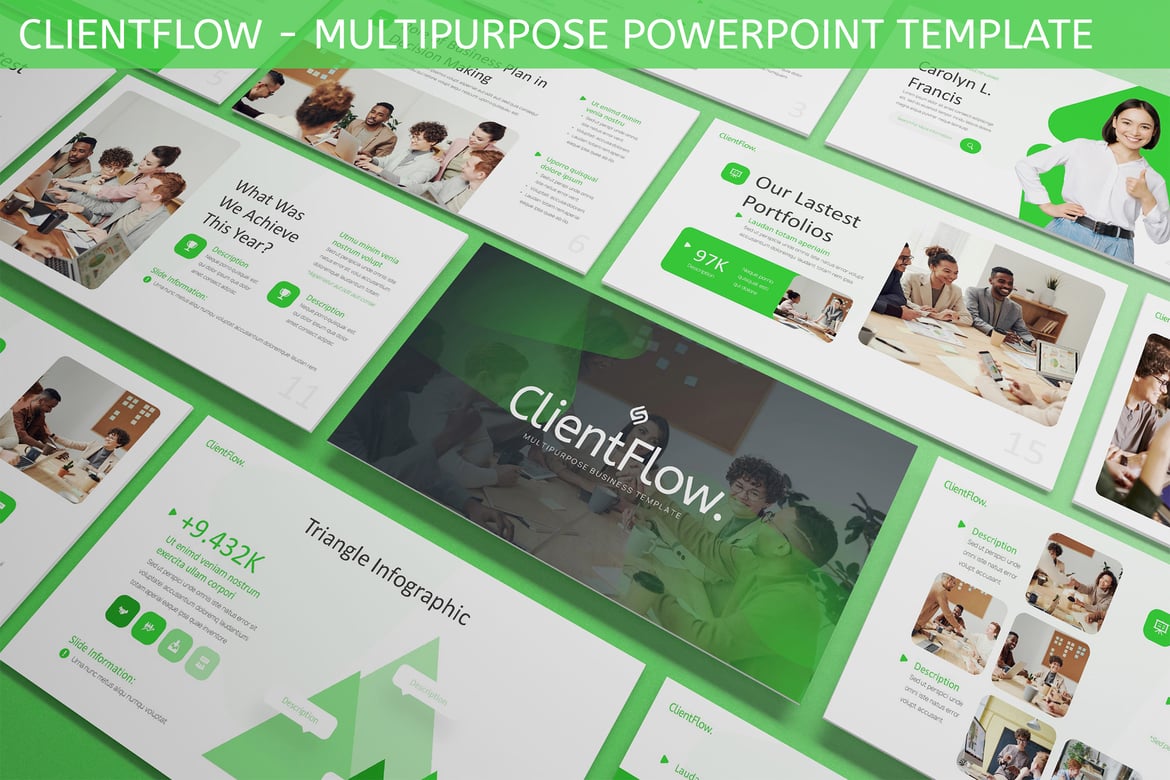 Template Presentasi PowerPoint Serbaguna - Clientflow