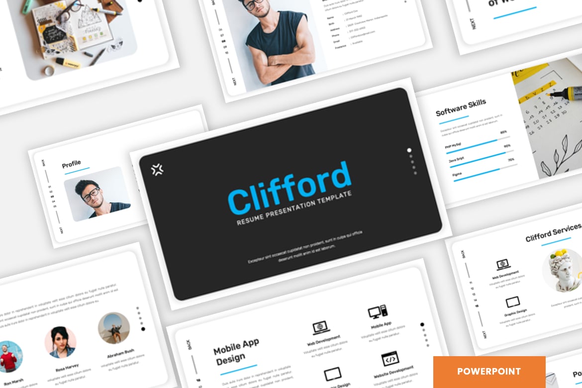 Clifford - Template PowerPoint Resume yang Menarik