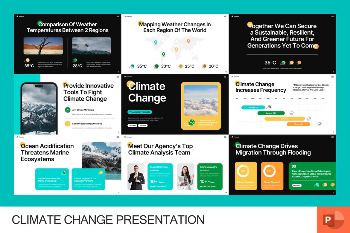 Template PowerPoint Perubahan Iklim yang Profesional dan Ramah Lingkungan