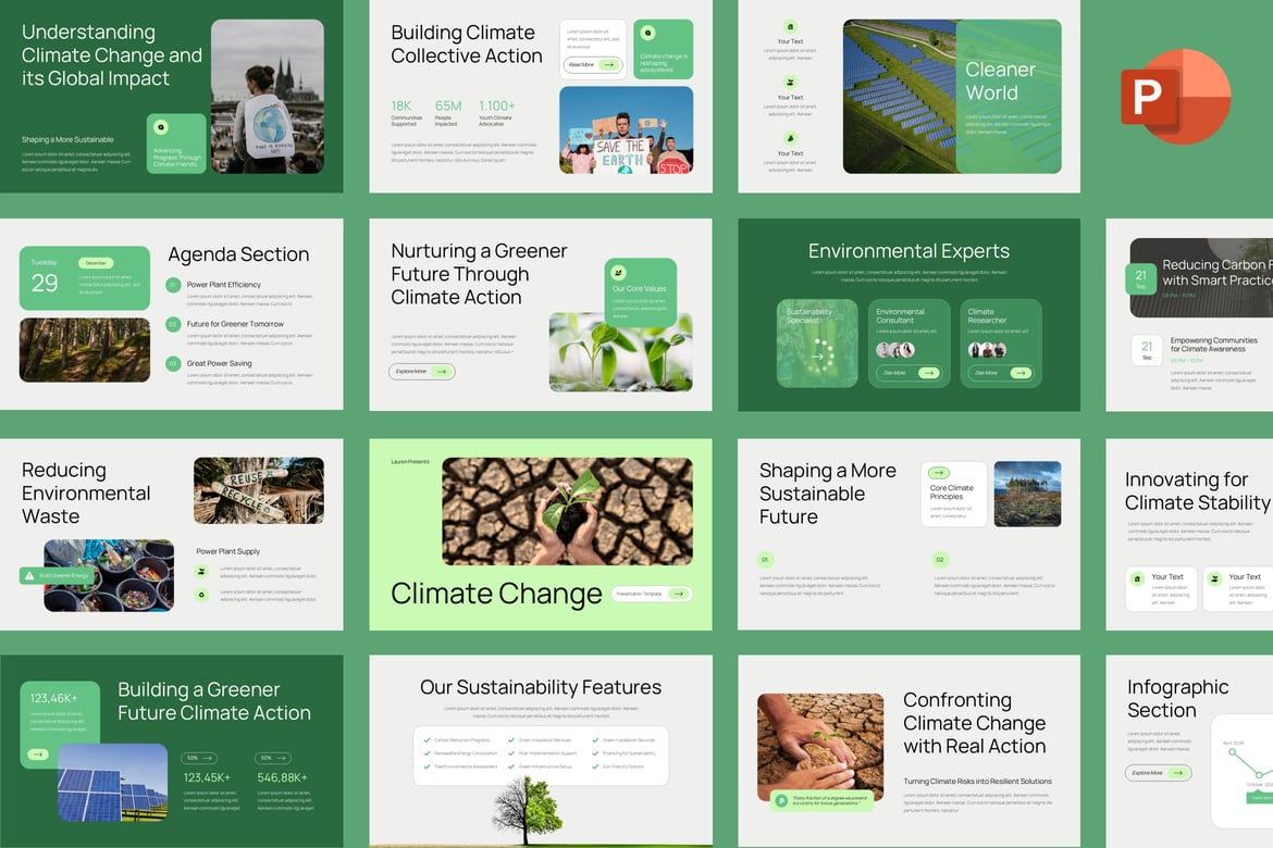 Template Presentasi PowerPoint Perubahan Iklim yang Menarik