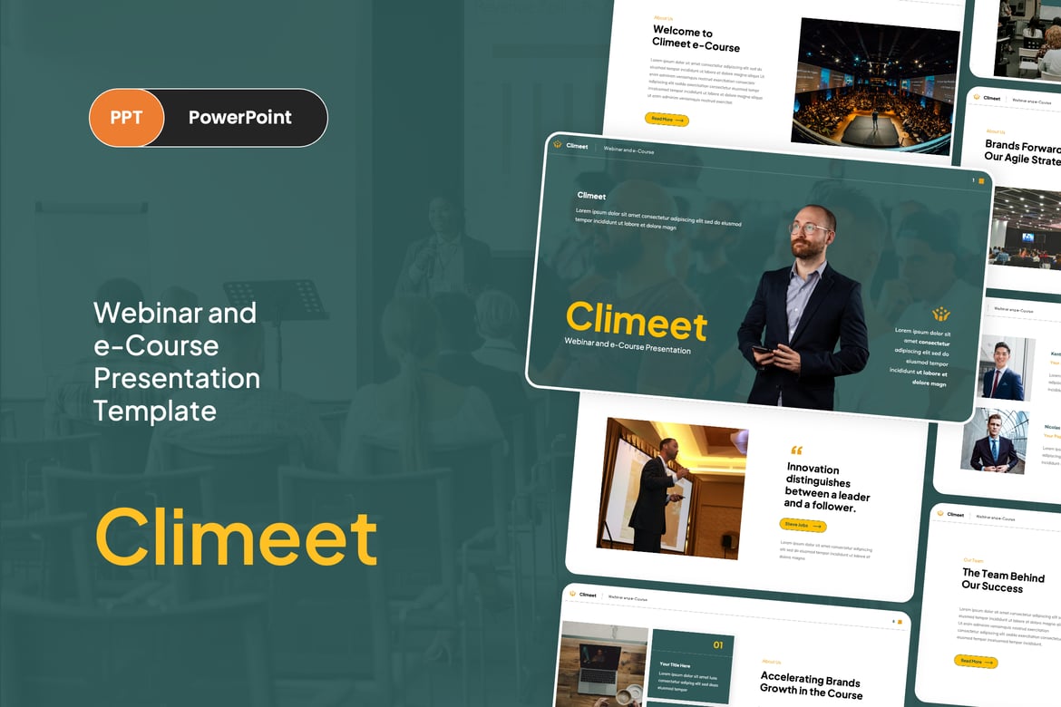 Template PowerPoint Webinar & e-Course: Solusi Kreatif untuk Presentasi Anda