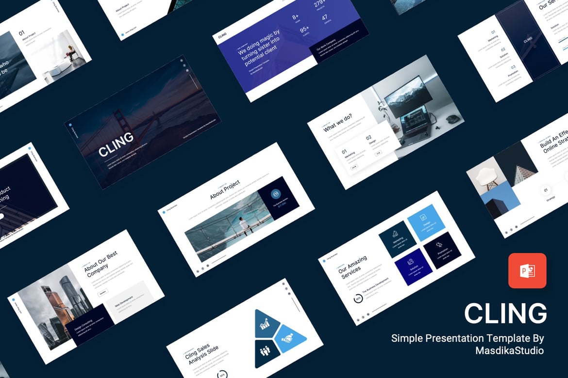 CLING - Template Presentasi PowerPoint Minimalis yang Stylish