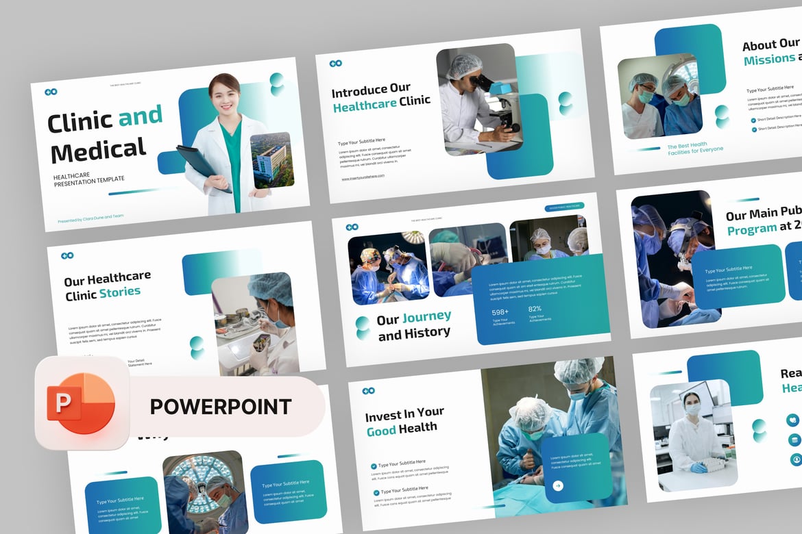 Template PowerPoint Klinik dan Medis yang Menarik dan Profesional