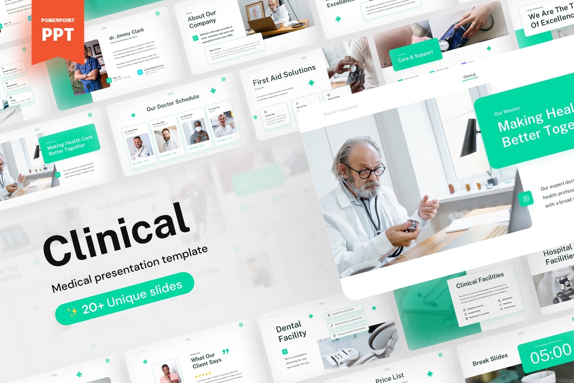 Template PowerPoint Medis Profesional untuk Kesehatan