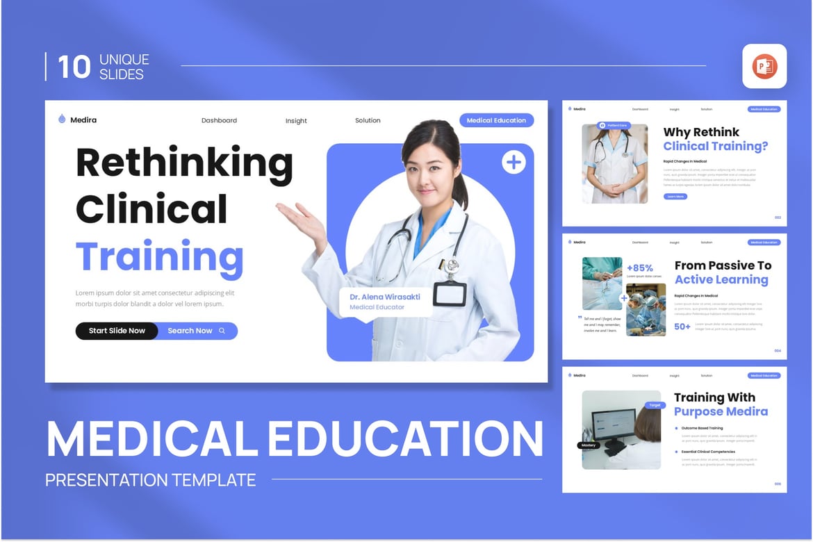 Template Presentasi PowerPoint Pelatihan Klinis yang Menarik
