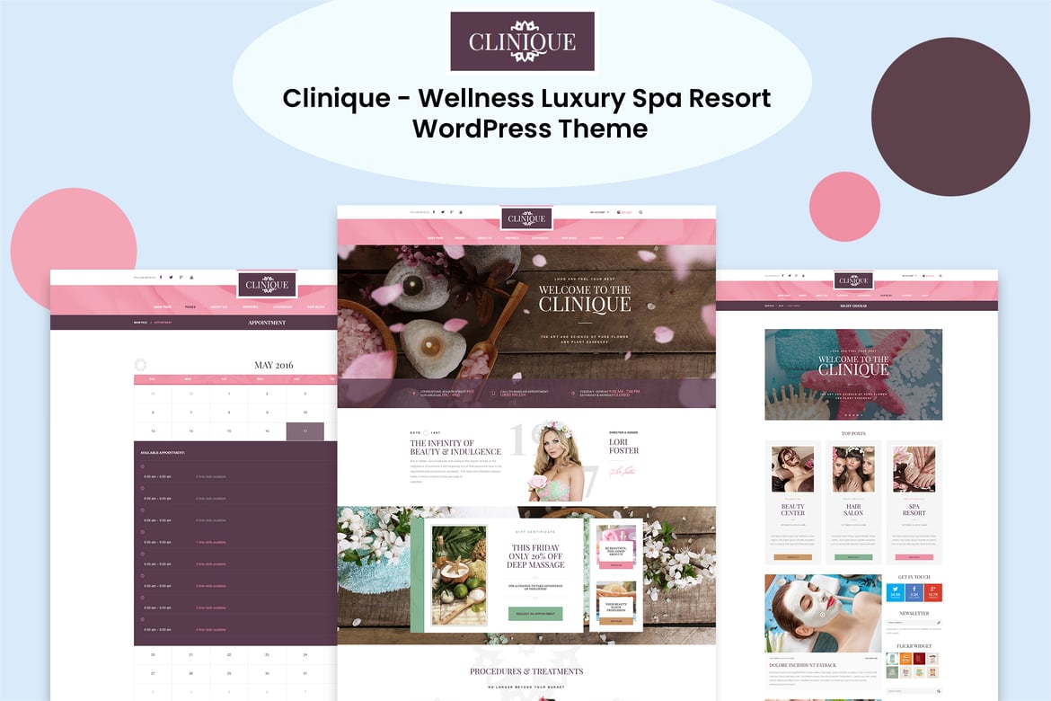 Clinique - Tema WordPress Spa dan Kesehatan Mewah