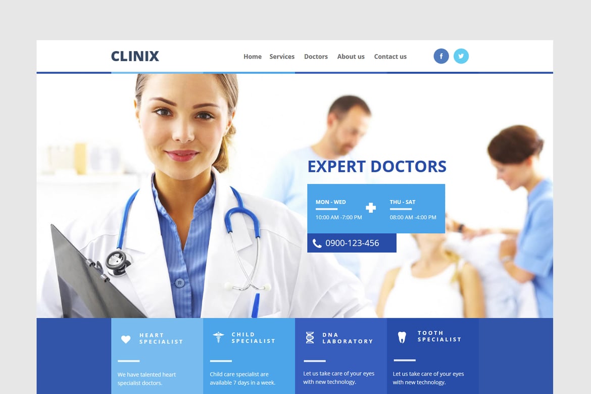 Template Website Medis CLINIX untuk Rumah Sakit dan Klinik