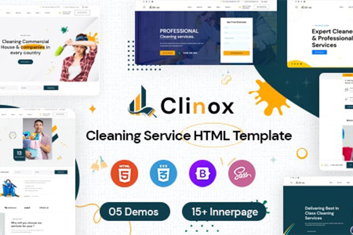 Template Website Clinox - Solusi Modern untuk Layanan Kebersihan