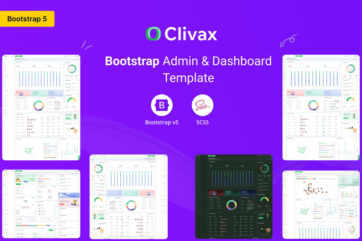 Clivax - Template Admin dan Dashboard Bootstrap 5 yang Responsif