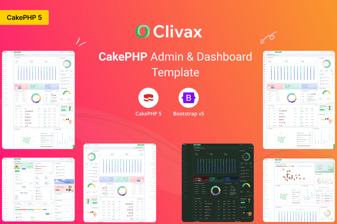 Clivax - Template Website Admin & Dashboard CakePHP Modern