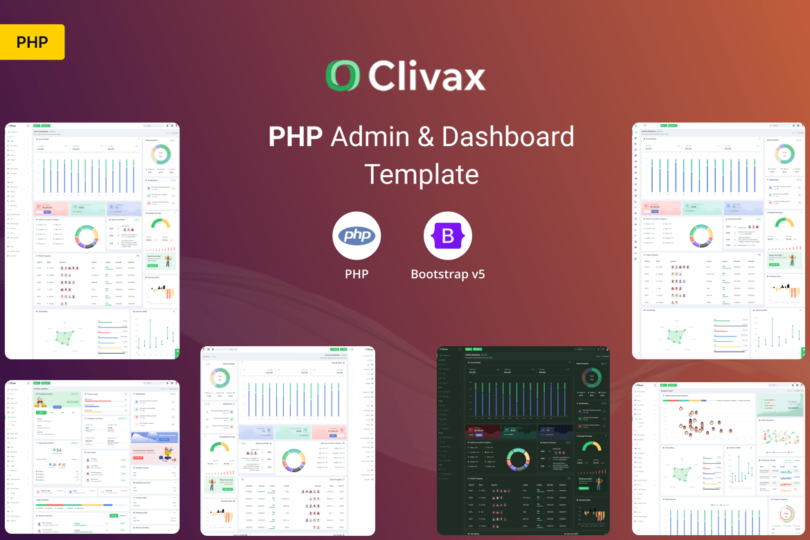 Clivax - Template Admin PHP dan Dashboard Modern