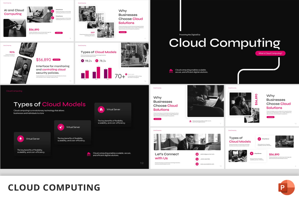 Template Presentasi PowerPoint Cloud Computing yang Modern dan Menarik