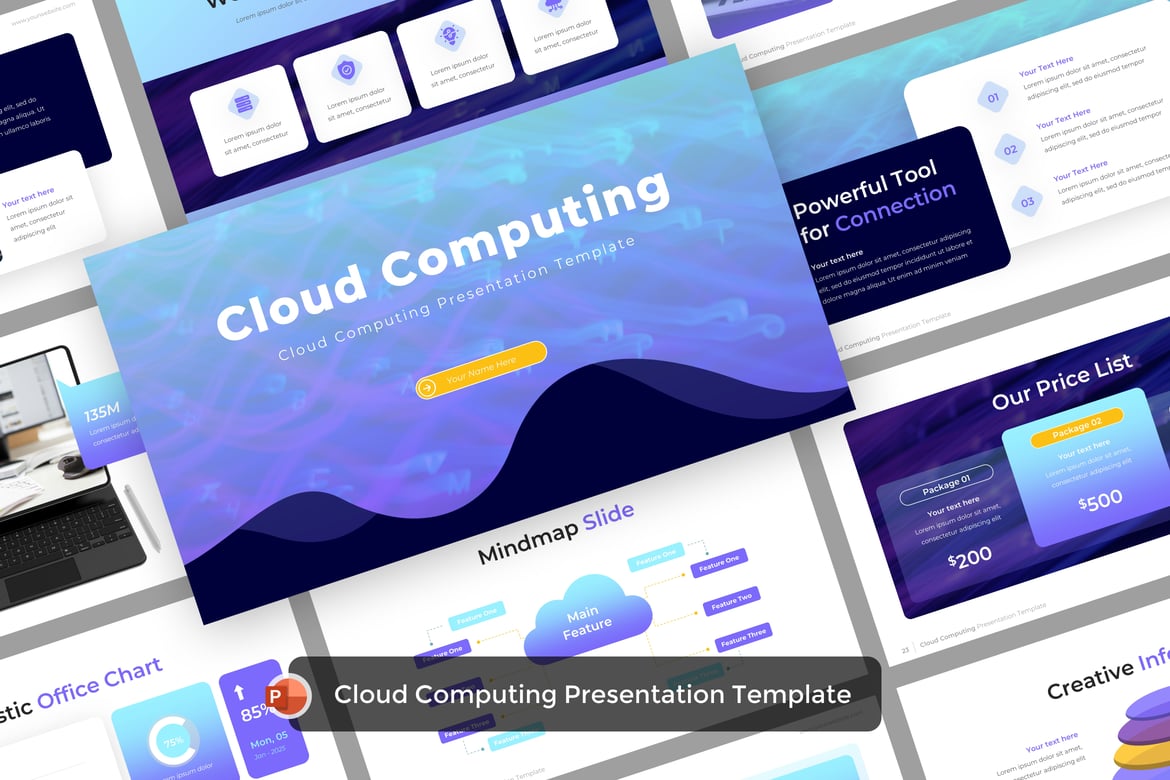 Template Presentasi PowerPoint Cloud Computing yang Menarik