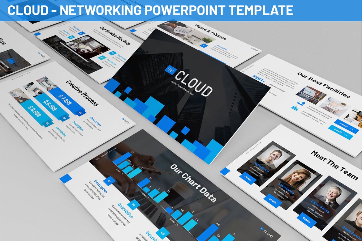 Template Presentasi PowerPoint Cloud yang Menawan untuk Bisnis Anda