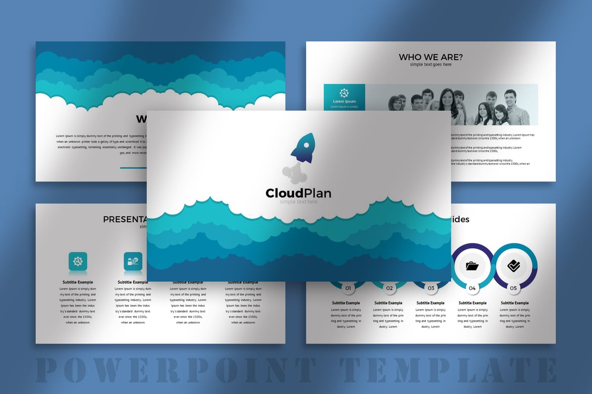 Template Presentasi PowerPoint CloudPlan untuk Bisnis yang Kreatif dan Modern