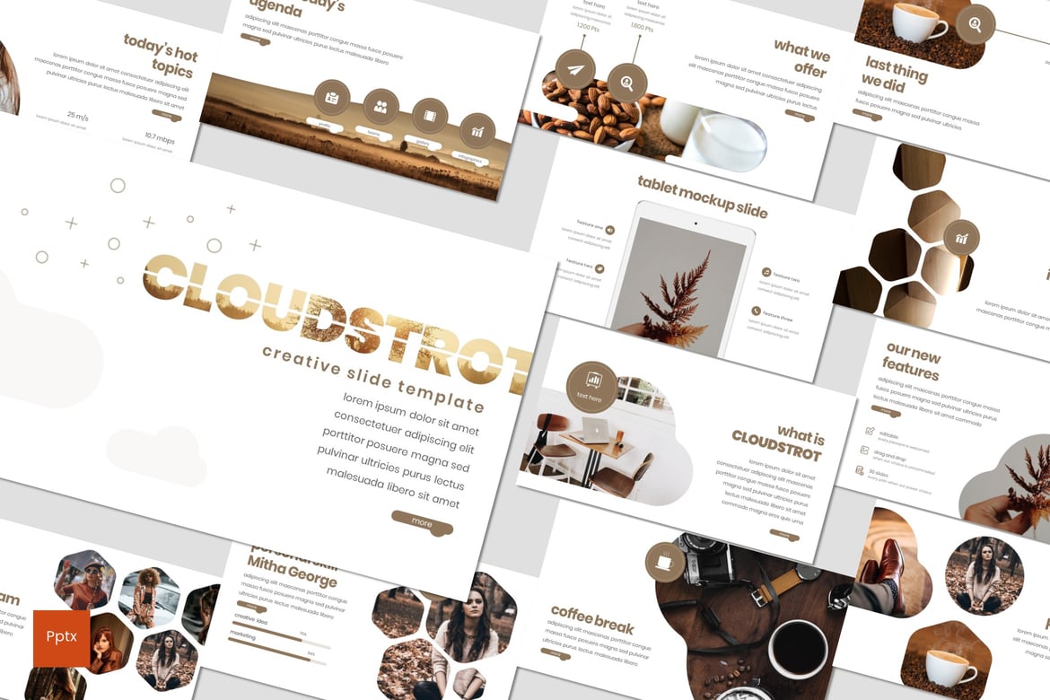 Cloudstrot - Template PowerPoint Modern dan Minimalis