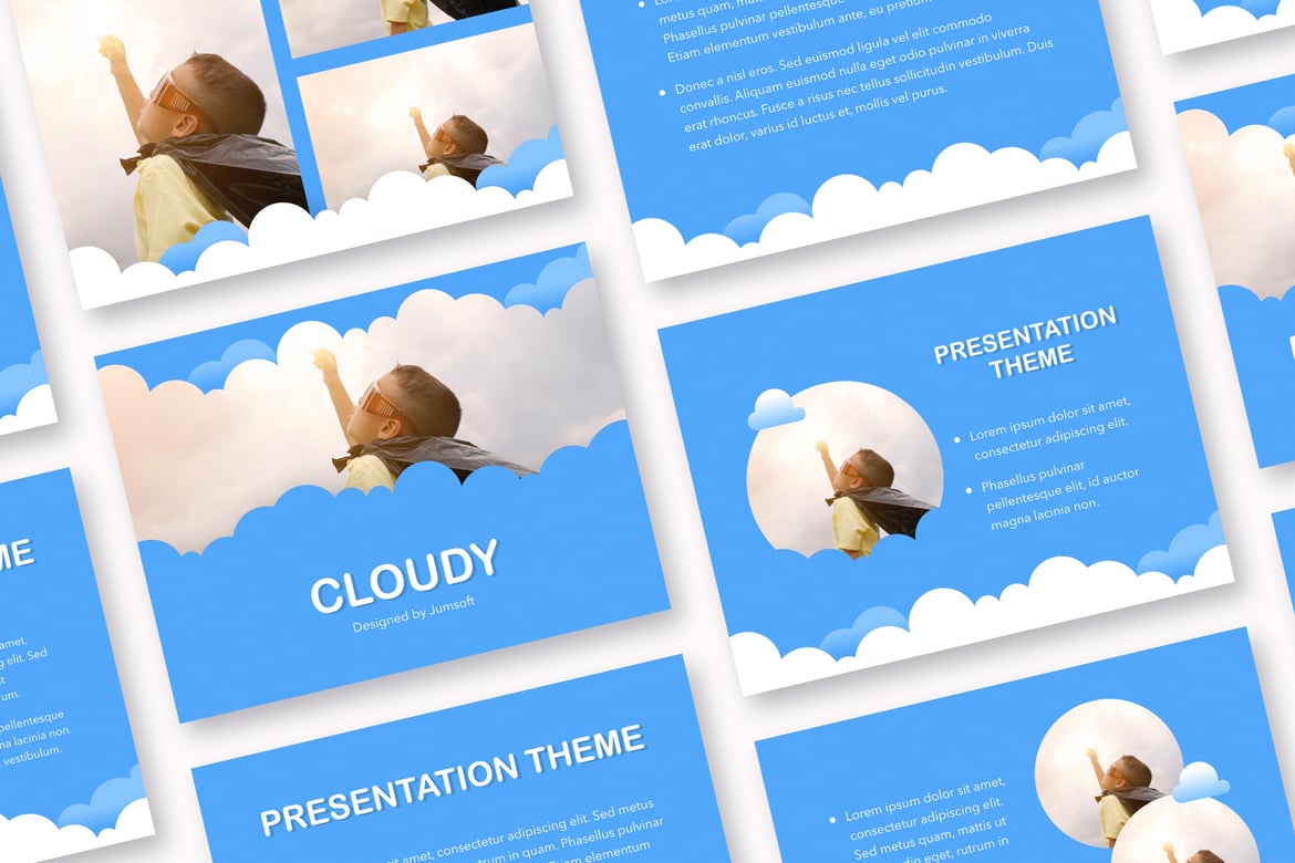 Template PowerPoint Berbasis Awan yang Profesional