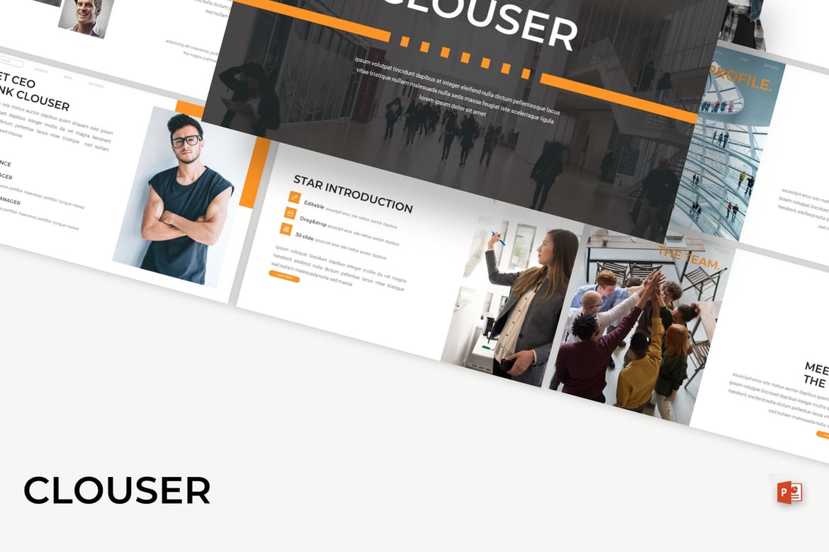 Clouser - Template Powerpoint Bisnis Modern dan Profesional