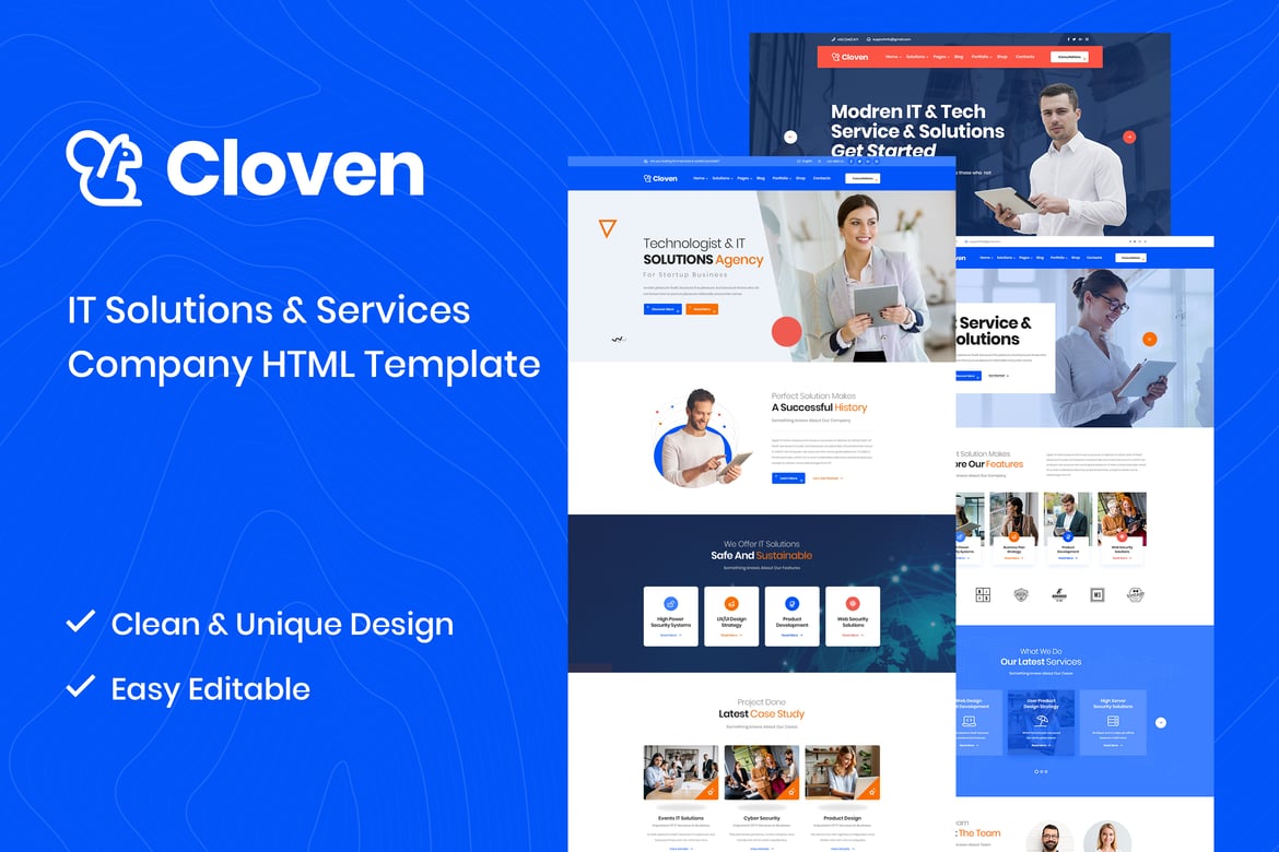 Cloven - Template Website Solusi dan Layanan IT yang Menarik